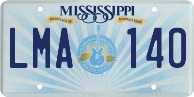 MS license plate LMA140