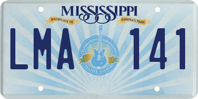MS license plate LMA141