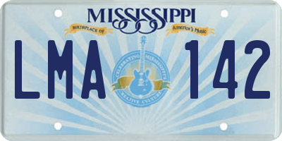 MS license plate LMA142