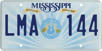 MS license plate LMA144