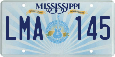 MS license plate LMA145