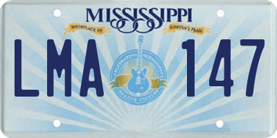 MS license plate LMA147