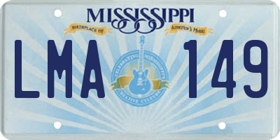 MS license plate LMA149