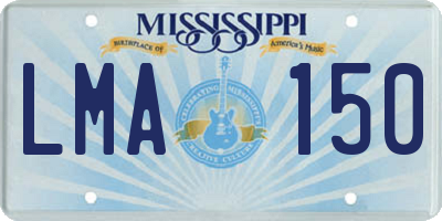 MS license plate LMA150