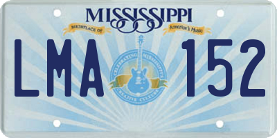 MS license plate LMA152