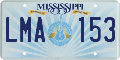 MS license plate LMA153