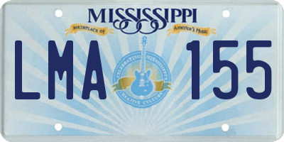 MS license plate LMA155