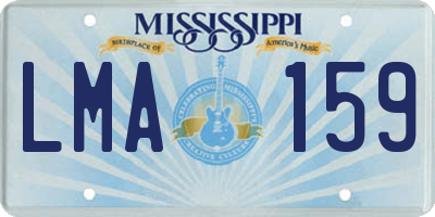 MS license plate LMA159