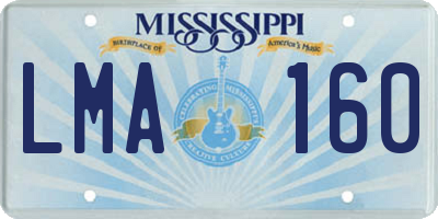 MS license plate LMA160