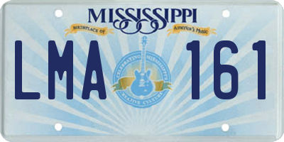 MS license plate LMA161