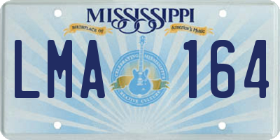 MS license plate LMA164
