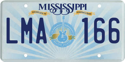 MS license plate LMA166