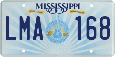 MS license plate LMA168