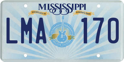 MS license plate LMA170