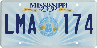 MS license plate LMA174