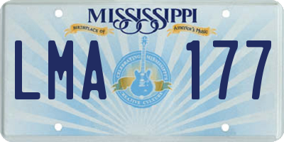 MS license plate LMA177