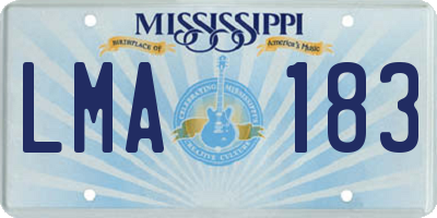 MS license plate LMA183