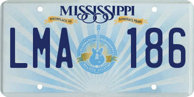 MS license plate LMA186