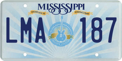 MS license plate LMA187