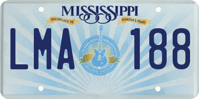 MS license plate LMA188