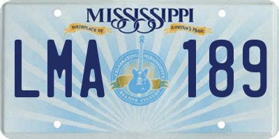 MS license plate LMA189