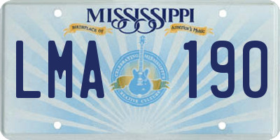 MS license plate LMA190