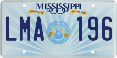 MS license plate LMA196