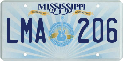 MS license plate LMA206