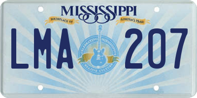 MS license plate LMA207