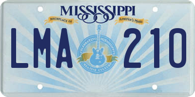 MS license plate LMA210