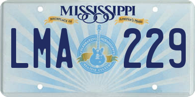 MS license plate LMA229