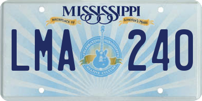 MS license plate LMA240