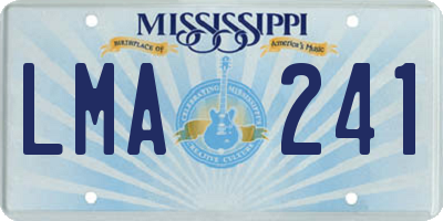 MS license plate LMA241