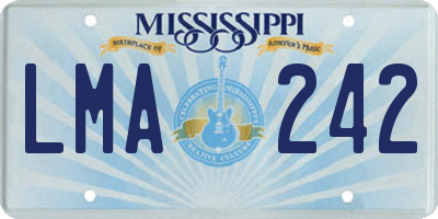 MS license plate LMA242