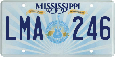 MS license plate LMA246