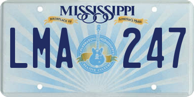 MS license plate LMA247