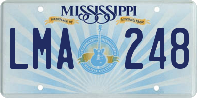 MS license plate LMA248