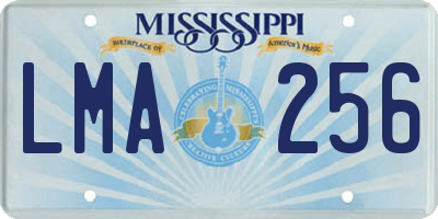 MS license plate LMA256