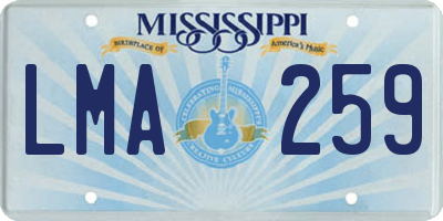 MS license plate LMA259