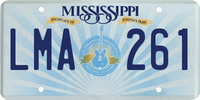 MS license plate LMA261