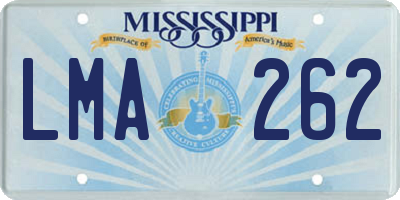 MS license plate LMA262