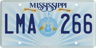 MS license plate LMA266