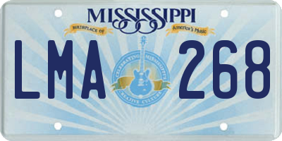 MS license plate LMA268