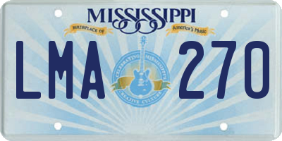 MS license plate LMA270
