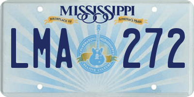 MS license plate LMA272