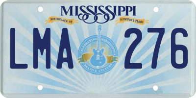 MS license plate LMA276