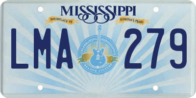 MS license plate LMA279