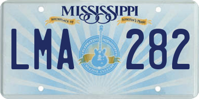 MS license plate LMA282
