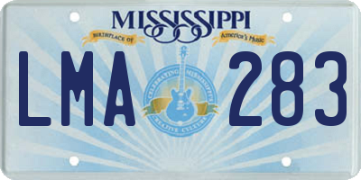 MS license plate LMA283