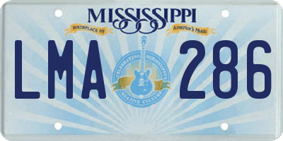 MS license plate LMA286